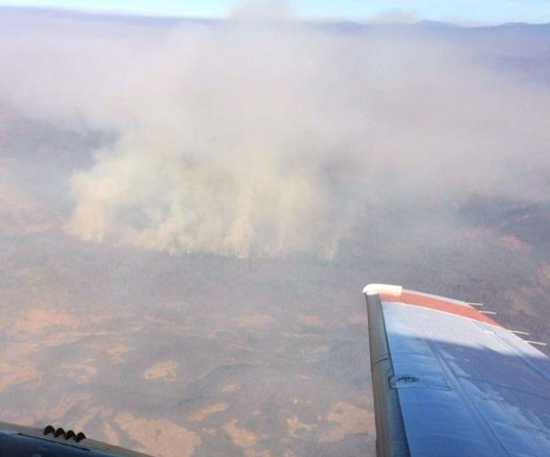 A look at the Campbell fire from the air on Thursday. The fire is 90 percent contained this morning