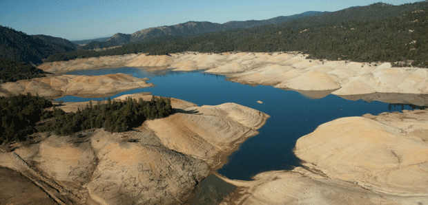 What remains of Lake Oroville ~ Photo courtesy Department of Water Resources