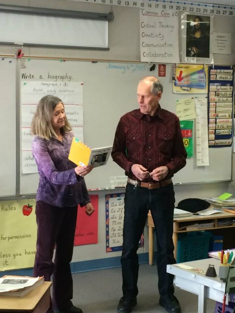 Rotarian Martin Balding visited Ms. Jackson's class at Meadowview School.