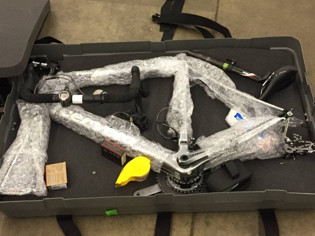 Sheriff Growdon's bike, ready to be reassembled and put to use.