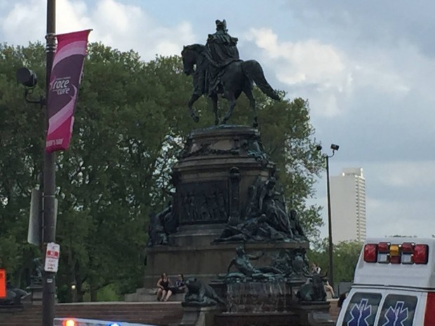 The Washington Monument at Eakins Oval in Philadelphia.